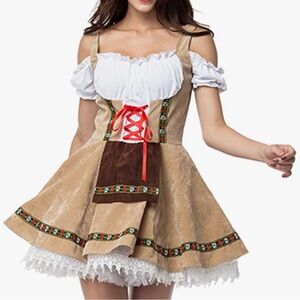 Halloween Oktoberfest Costume German Dirndl Dress Medium Cosplay Renaissance